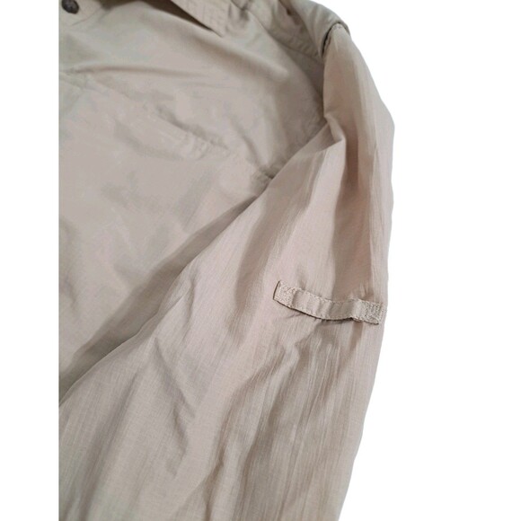 Eastern Mountain Sports Vented Shirt Khaki Nylon No Fly Zone Roll Up Fishing - Picture 7 of 10